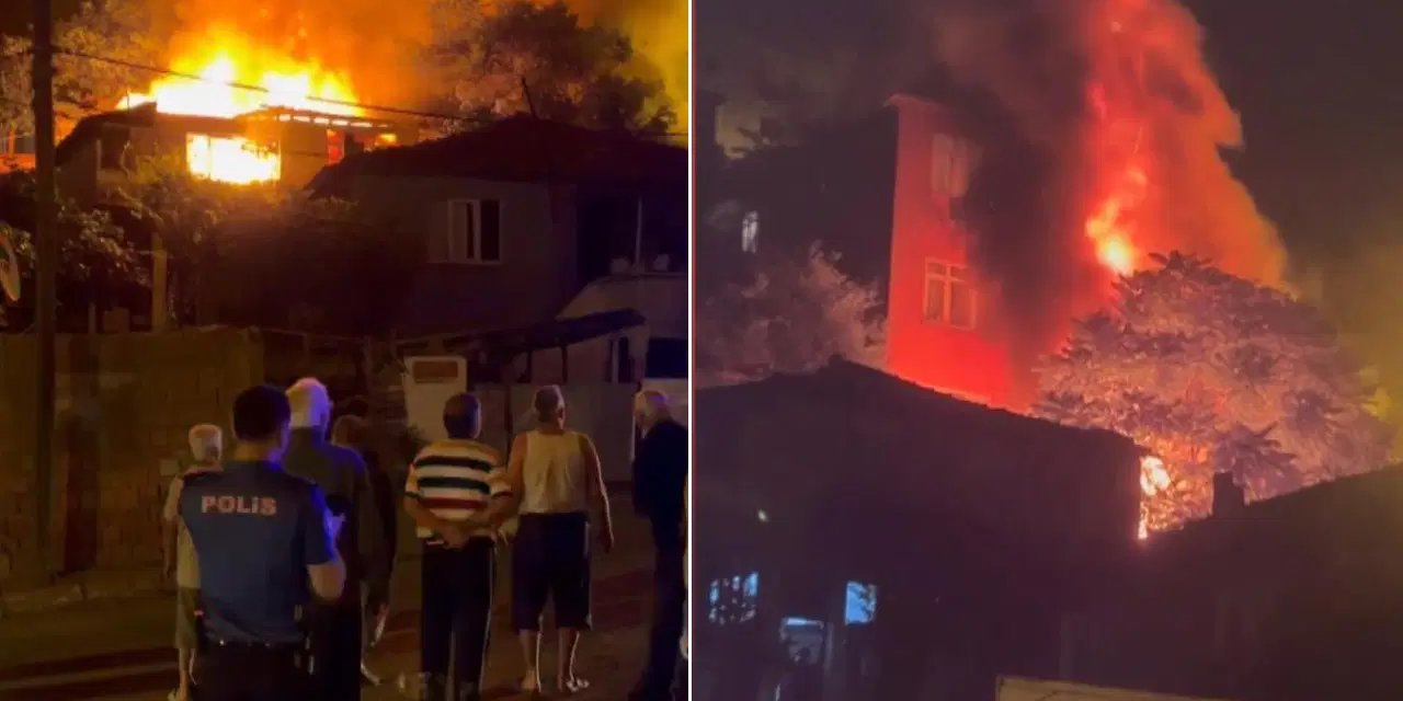 Gaziosmanpaşa'da korkutan yangın: 3 gecekondu alev alev yandı