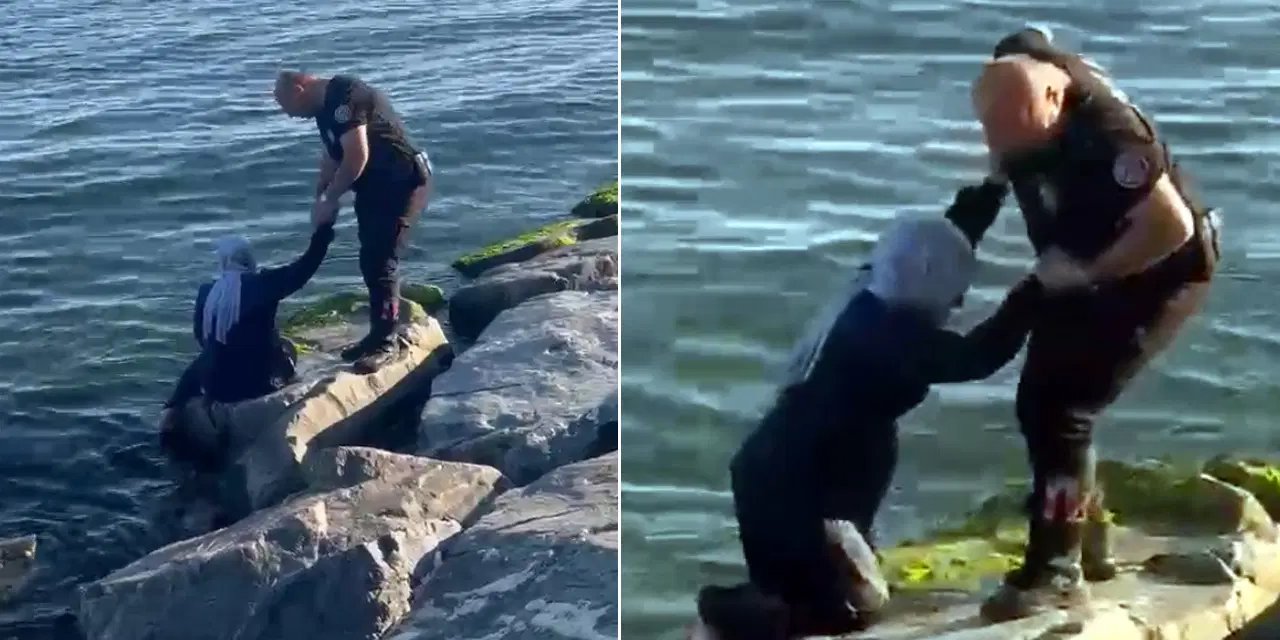 Avcılar'da kayalıklardan denize düşen kadın son anda kurtuldu