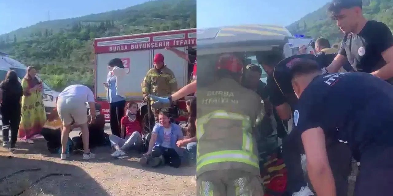 Bursa'da feci kaza... İşçi servisi ile otomobil kafa kafaya çarpıştı: Çok sayıda yaralı var