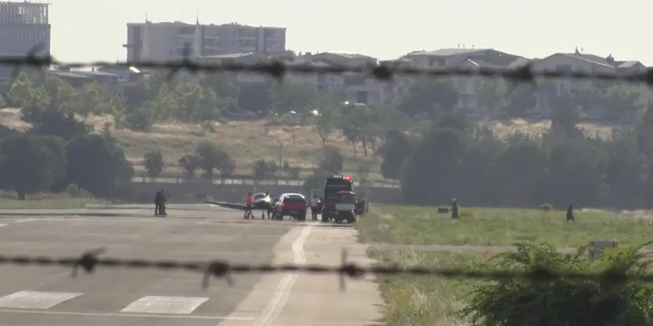 Yunuseli Havaalanı’nda gergin anlar: Acil durum prosedürleri devreye sokuldu!