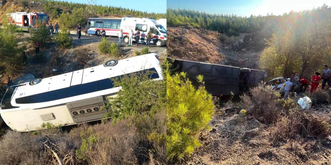 İzmir'de otobüsle otomobil çarpıştı: Can kayıpları ve yaralı var