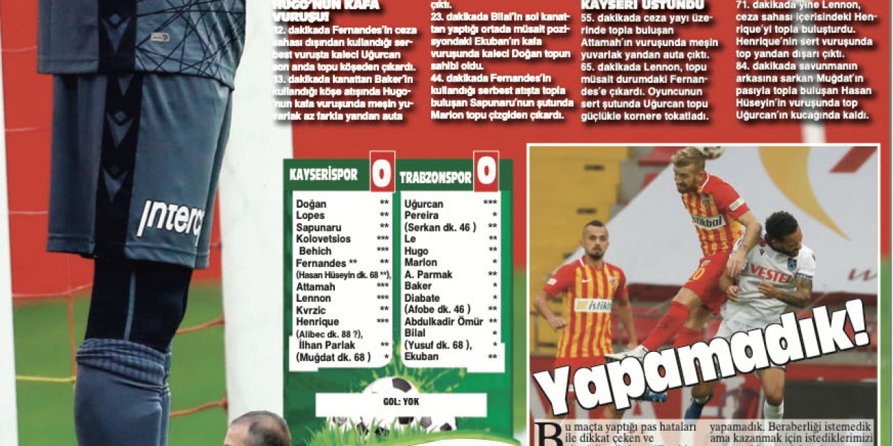 Yerel basından Trabzonspor'a '1 puan' eleştirileri