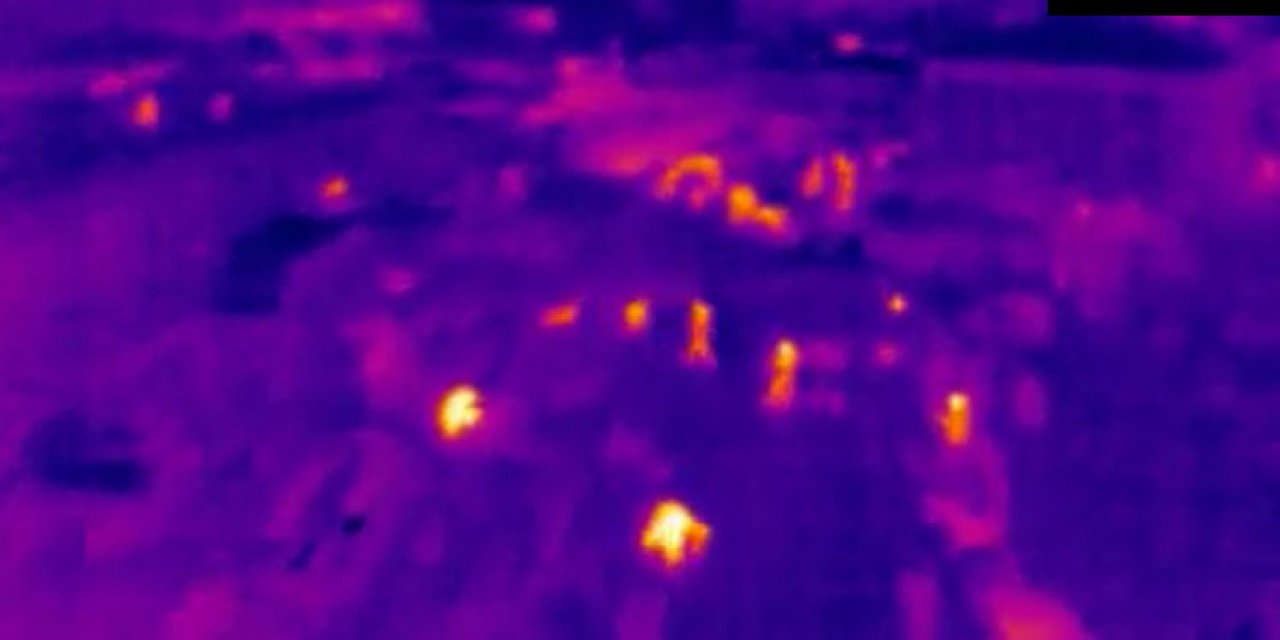 Divriği'de pazarda dronlu ateş ölçümü