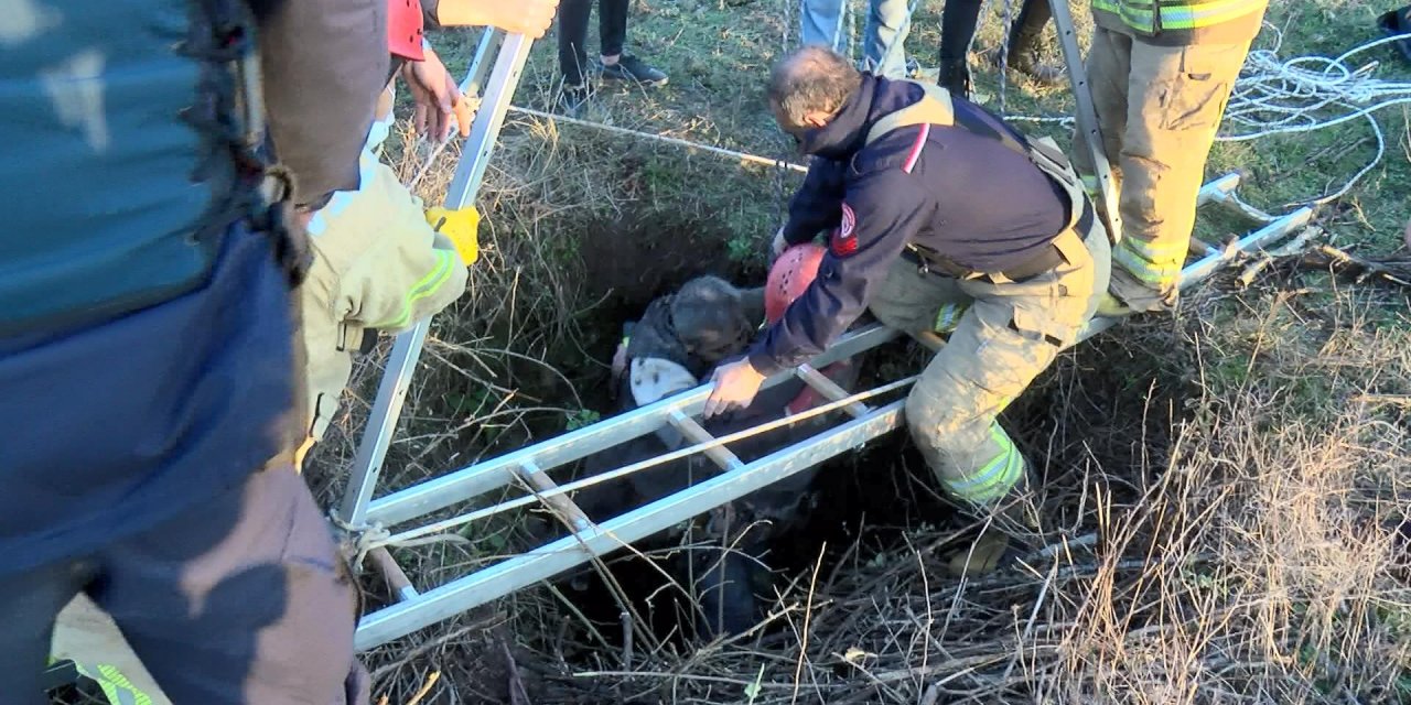 Çatalca'da bir kişi 30 metrelik kuyuya düştü