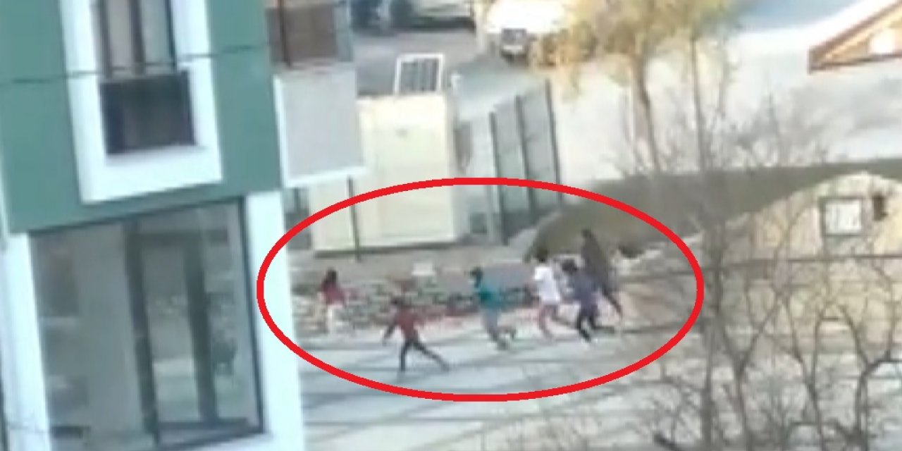 Kısıtlamada sokakta oynayan çocukların polisten kaçma anı kamerada