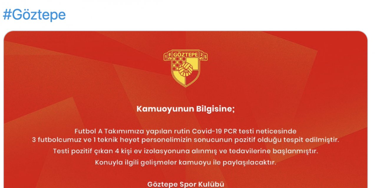 GS maçı öncesi Göztepe'de korona şoku