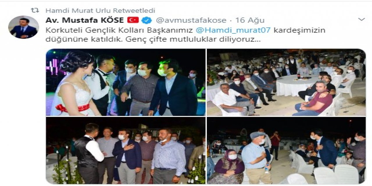AKP'li başkanın düğününe korana yasakları nedeniyle müdahale etmeye kalkan polis sürüldü   AKP'li başkan ve ailesinin korana olduğu anlaşıldı