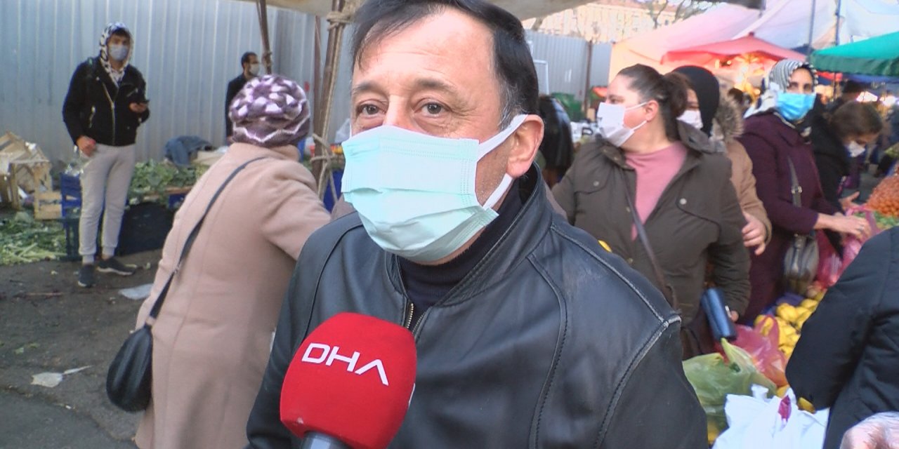 Kartal'da pazar yerinde kısıtlama yoğunluğu
