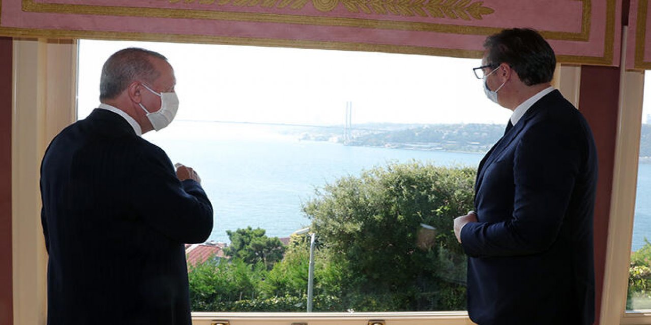 CUMHURBAŞKANI ERDOĞAN SIRBİSTAN CUMHURBAŞKANI VUCİC İLE GÖRÜŞTÜ 