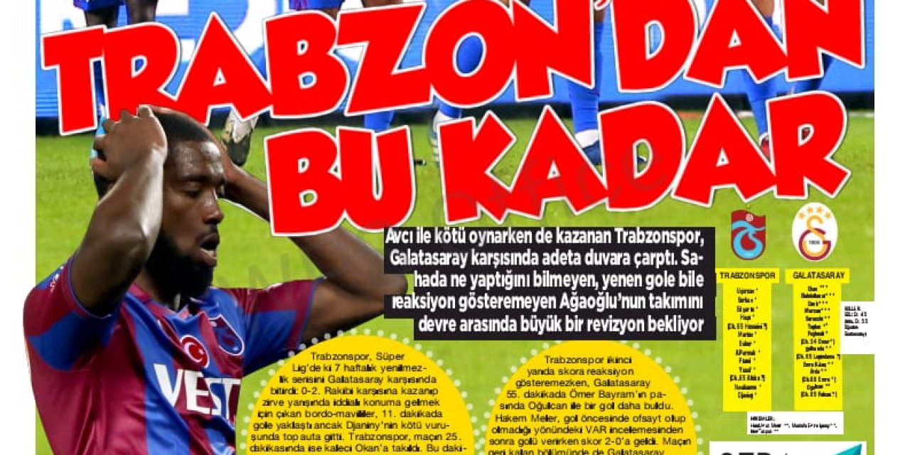 Yerel basından Trabzonspor'a sert eleştiriler