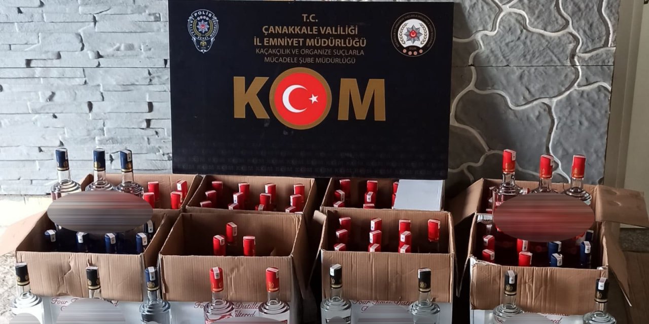 Çanakkale'de, 91 şişe kaçak votka ele geçirildi