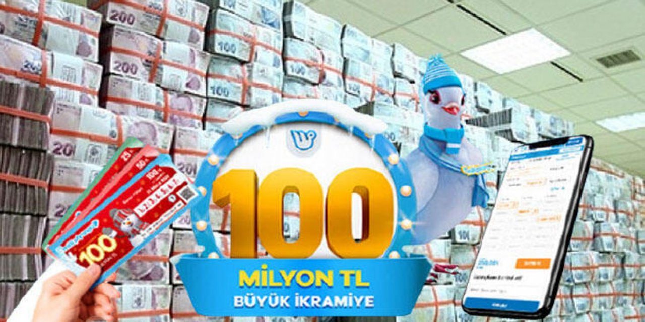 Milli Piyango'nun yılbaşı özel çekilişinde 100 milyon liralık büyük ikramiye, "9884757" numaralı çeyrek bilete isabet etti.