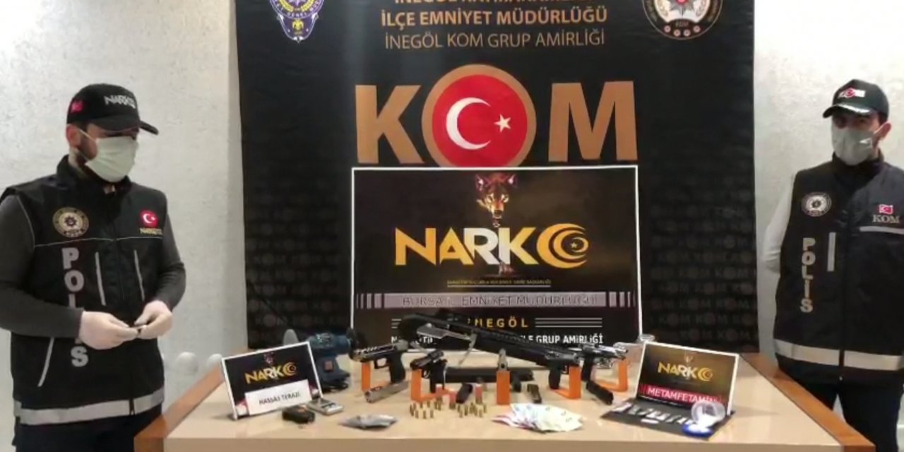 Bursa'da uyuşturucu ve silah ticareti yapanlara operasyon: 2 tutuklama