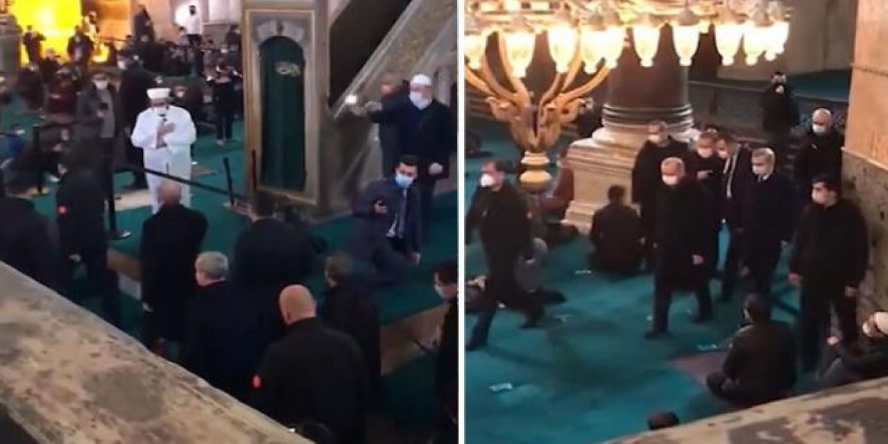 Tekbirler yükseldi, imamın uyarısı dikkate alınmadı... İşte Erdoğan'ın Ayasofya'ya giriş görüntüsü...