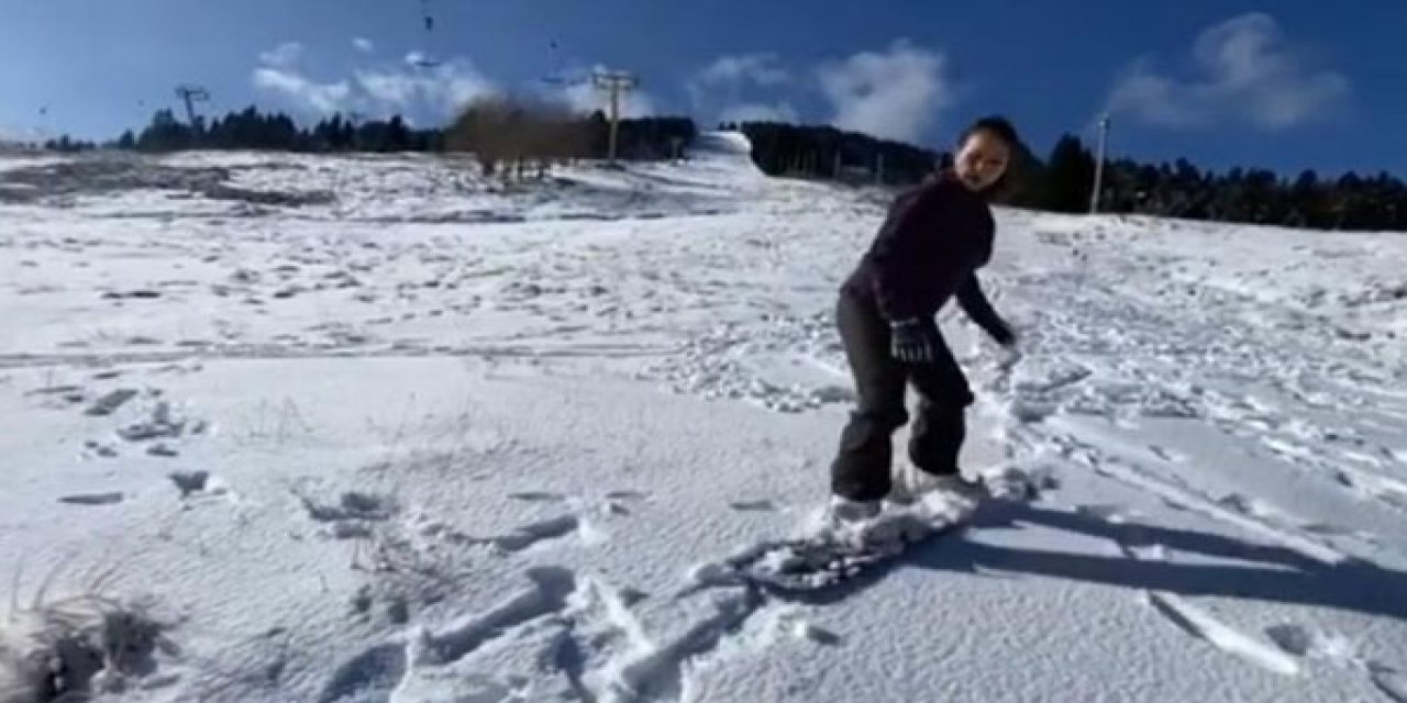 Hülya Avşar, Uludağ'da kayak yaptı