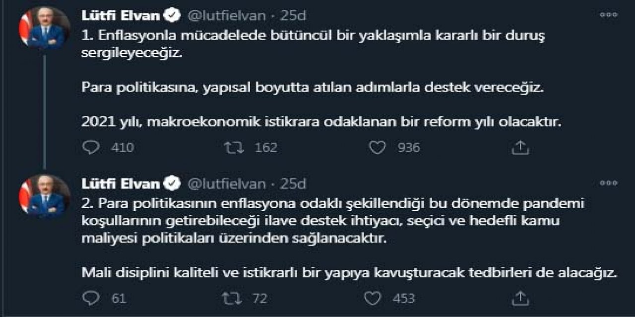 Bakan Elvan: 2021 yılı makroekonomik istikrara odaklanan bir reform yılı olacaktır