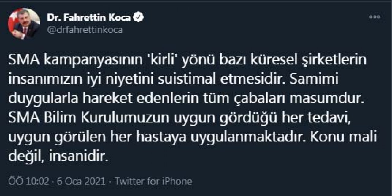 Bakan Koca'dan 'SMA' açıklaması