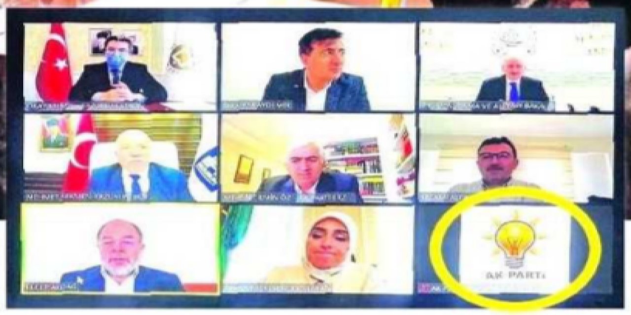 Tartışma yaratan görüntü... Valinin düzenlediği toplantıda "AKP" logosu!