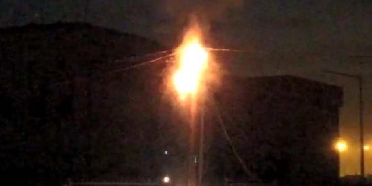 Şanlıurfa'da paniğe neden olan trafodaki patlama kamerada