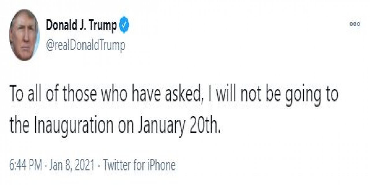ABD Başkanı Trump devir teslim törenine katılmayan 4'üncü başkan olacak