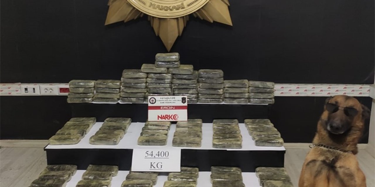 Yol kontrolünde durdurulan araçta 55 kilo eroin ele geçirildi