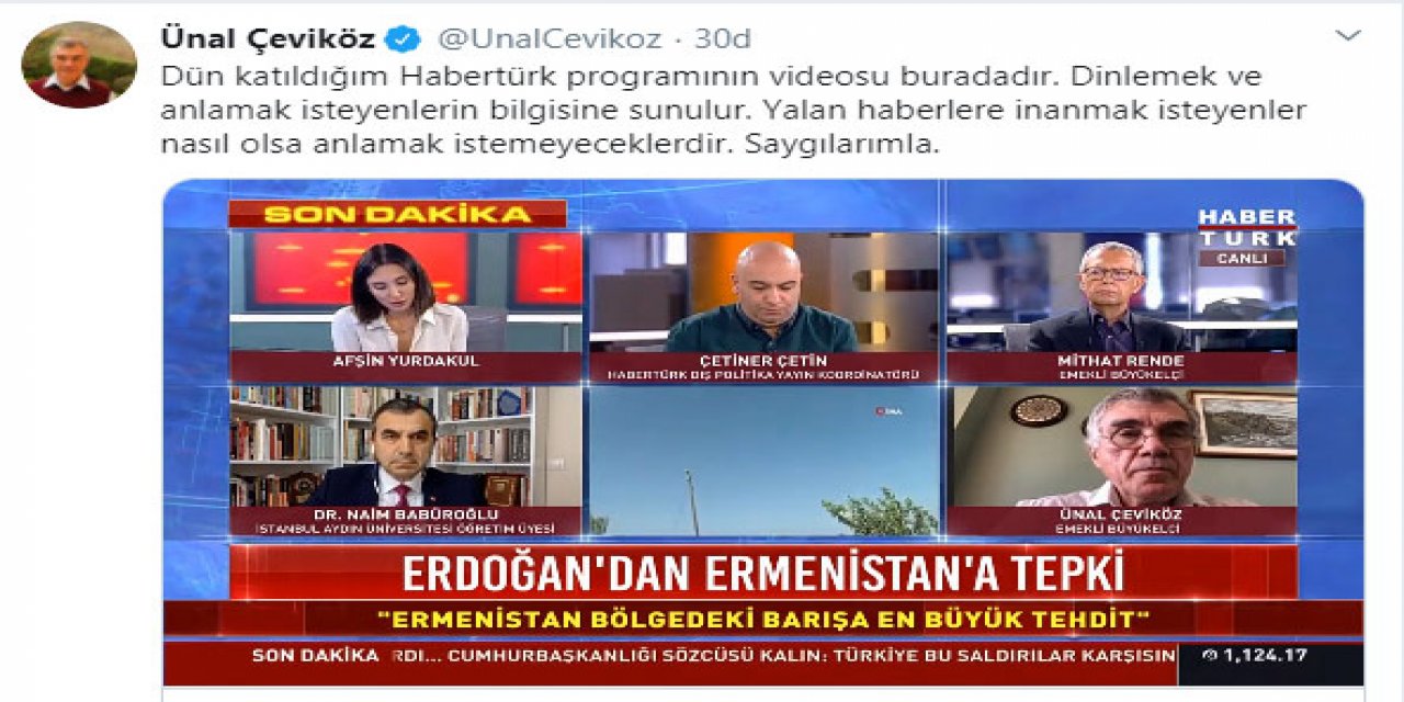 İktidarın hedefindeki Ünal Çeviköz sessizliğini bozdu