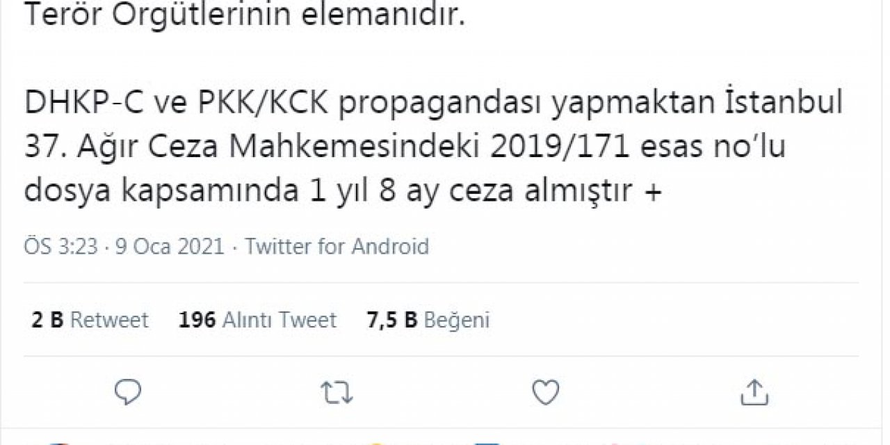 Soylu: Kaftancıoğlu, DHKP-C ve PKK/KCK propagandasından ceza aldı