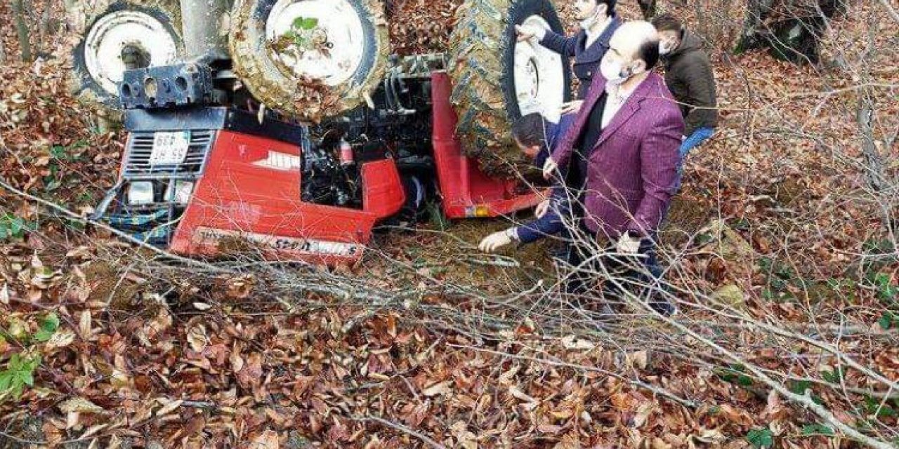 Devrilen traktörün altında kalan sürücü hayatını kaybetti