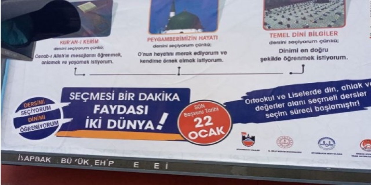 Valilik, müftülük, il milli eğitim ve imam hatip derneğinden seçmeli din dersleri için ortak afiş!