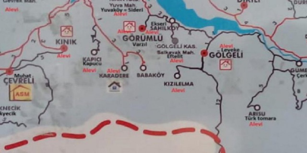 Sağlık Bakanlığı logolu haritada Alevi köyleri kırmızıyla fişlenmiş