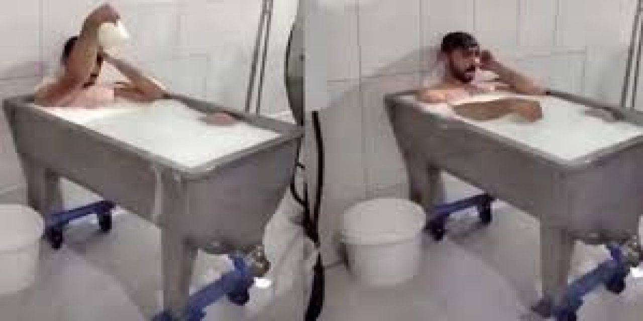 Bu skandal görüntü infiale neden olmuştu... Süt banyosu yapanlara istenen ceza belli oldu!