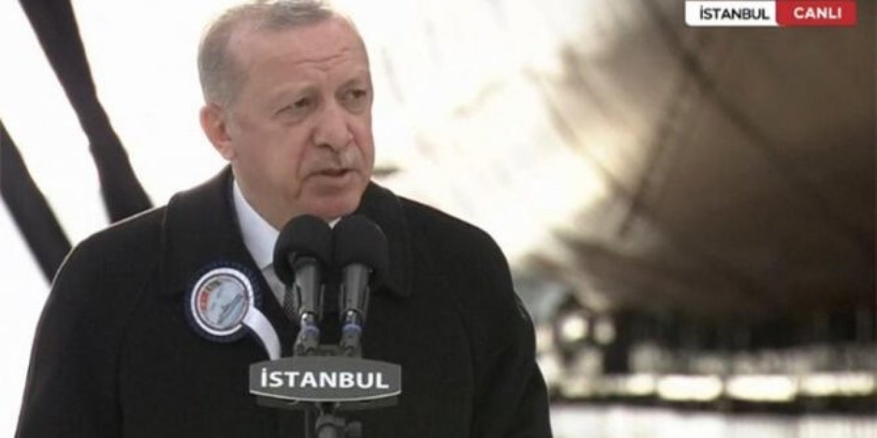 CUMHURBAŞKANI ERDOĞAN  İSTANBUL FIRKATEYNİNİN DENİZE İNİŞ TÖRENİNDE KONUŞTU 