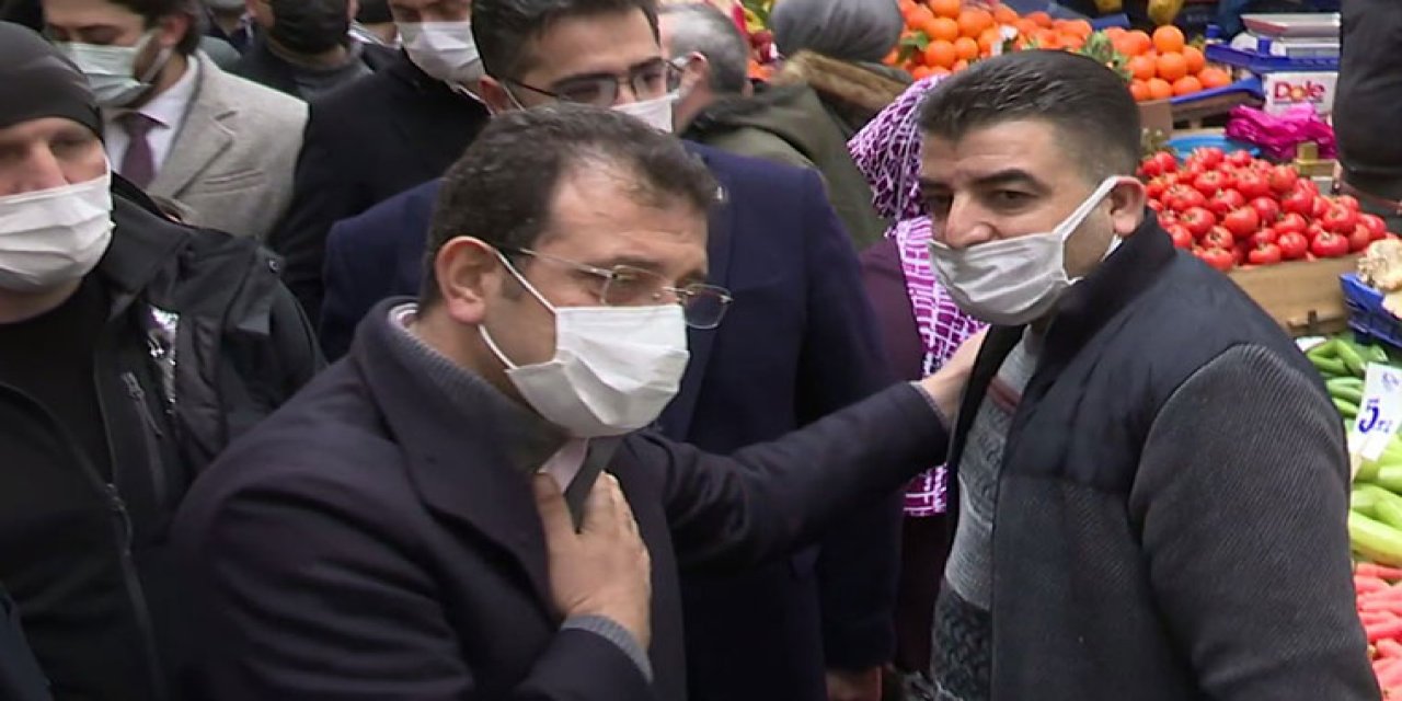 Ekrem İmamoğlu sahaya indi... "Pazar geziyorsunuz sürekli" diyen vatandaşa bakın nasıl cevap verdi?