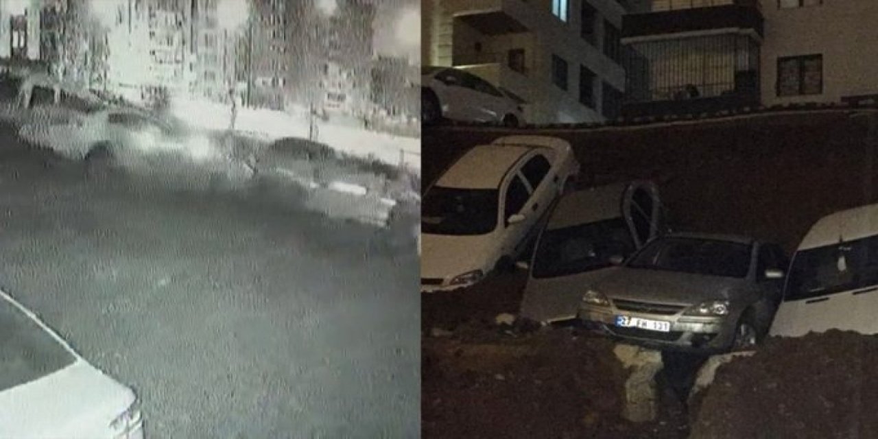 Her şey saniyeler içinde gerçekleşti... İstinat duvarı çöktü... Araçlar çukura düştü! İşte o anlar...