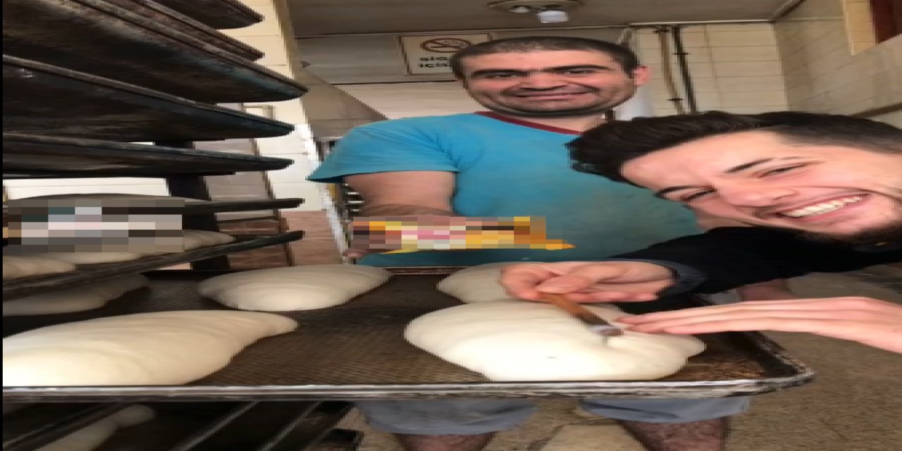Mersin'de fırında tepki çeken görüntü