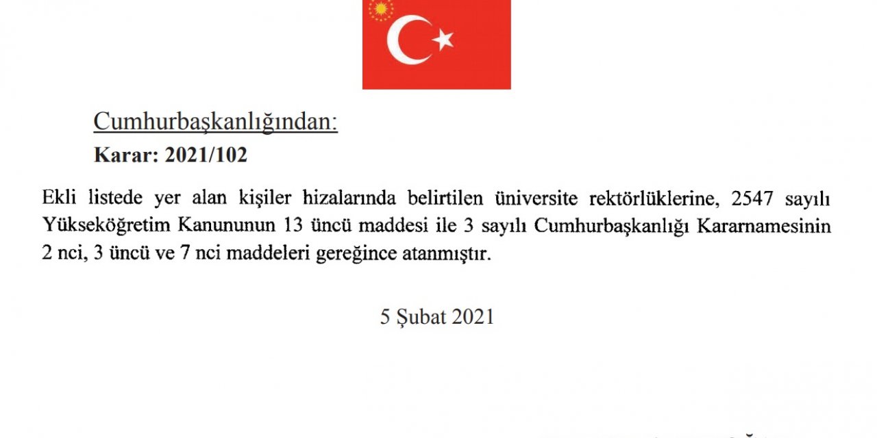 Cumhurbaşkanı Erdoğan, 11 üniversiteye rektör atadı