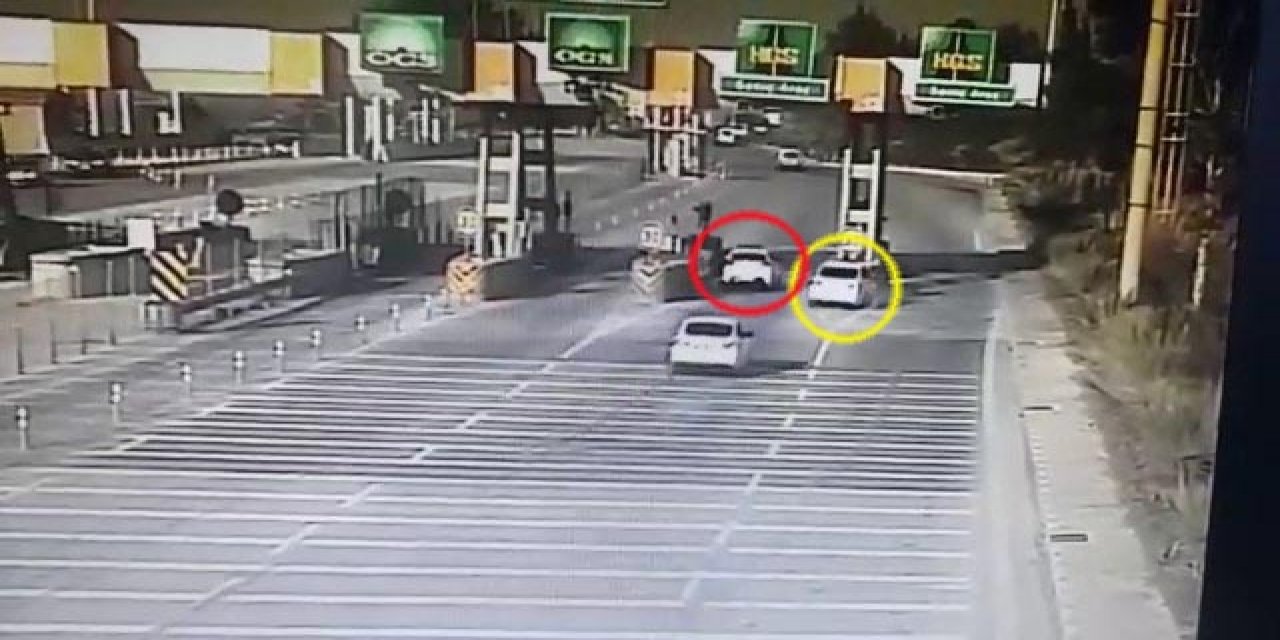 2 can kaybı; otoyol gişesindeki kaza, güvenlik kamerasında