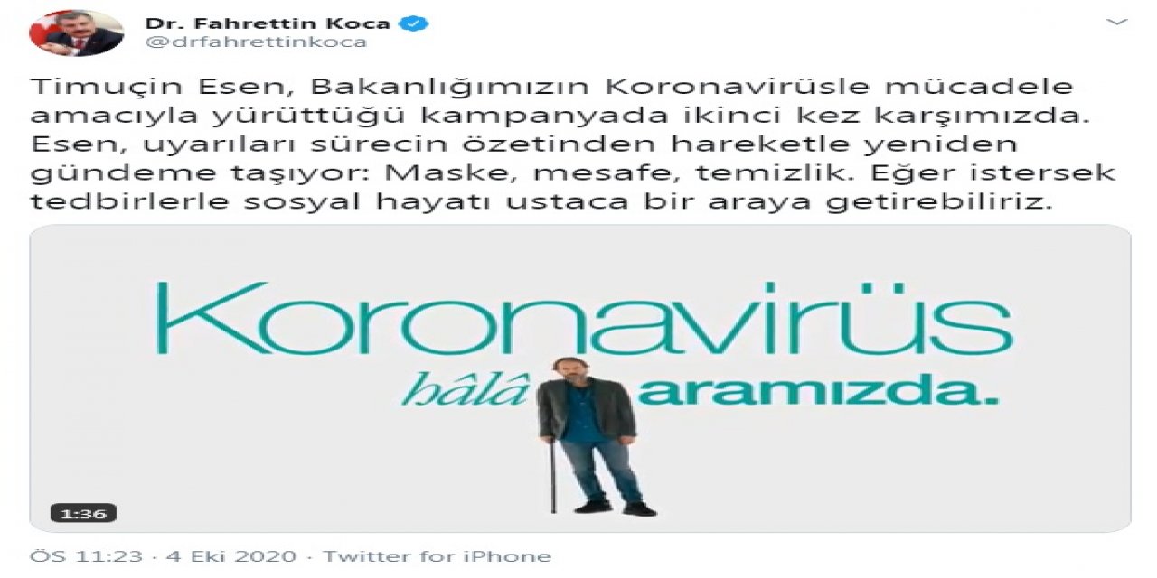 Sağlık Bakanlığından Koronavirüsle mücadelede yeni kamu spotu