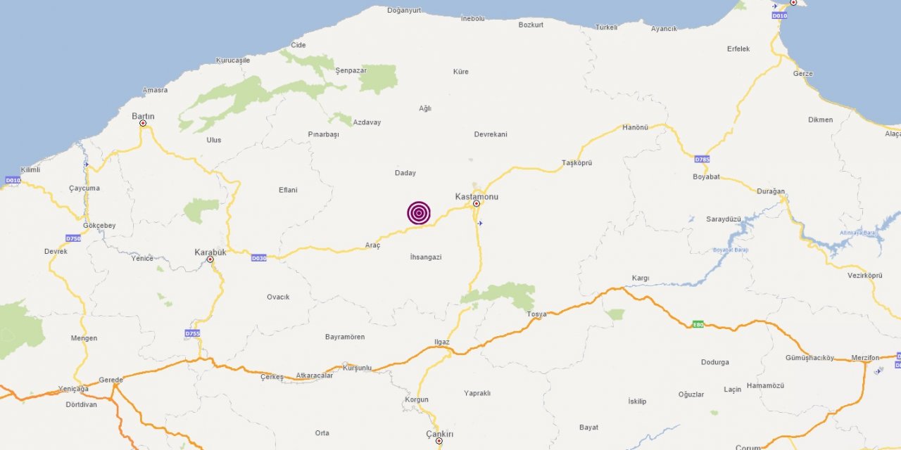 Kastamonu'da 4.5 büyüklüğünde deprem!