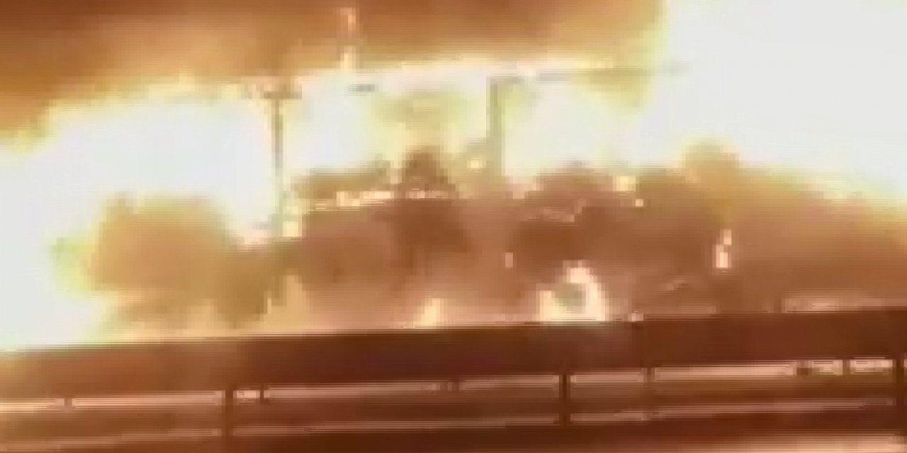 Bursa-İstanbul Karayolu'nda kimyasal madde yüklü TIR alev alev yandı