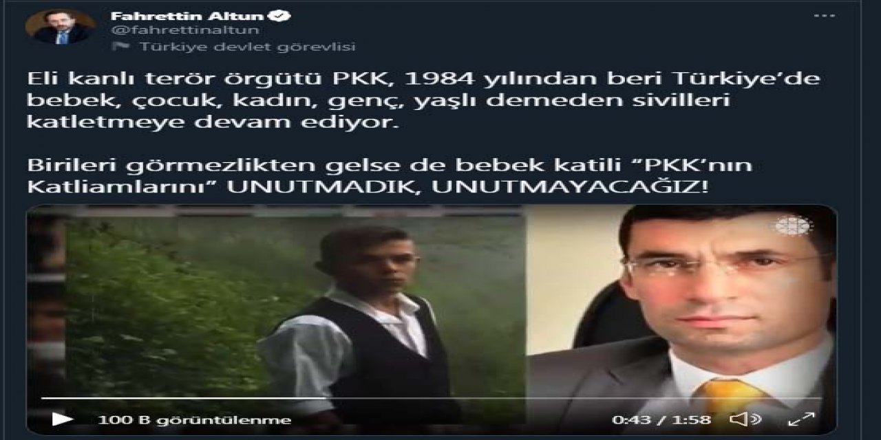 İletişim Başkanı Altun: Bebek katili PKK'nın katliamlarını unutmadık, unutmayacağız