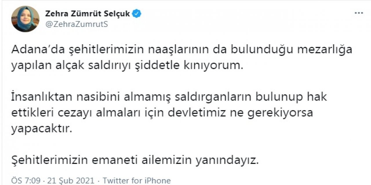 Bakan Selçuk: Şehitlerimizin emaneti ailemizin yanındayız