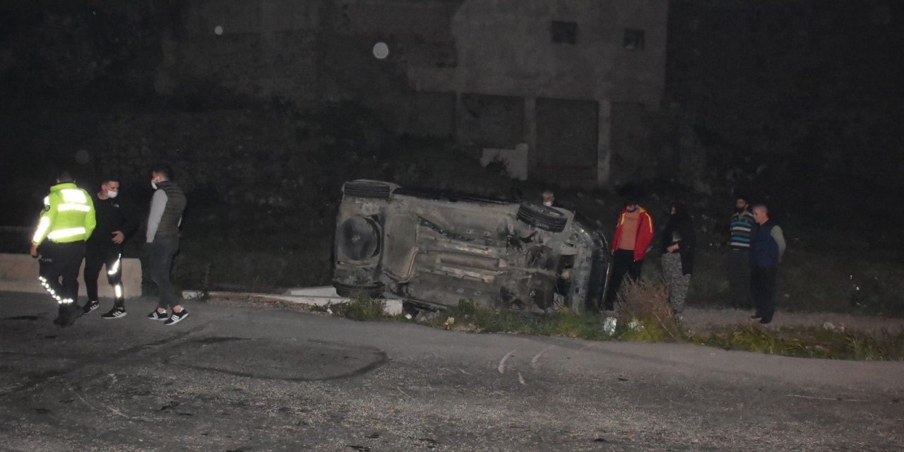 Takla atan araçtan 'emniyet kemeri' sayesinde burnu bile kanamadan çıktı