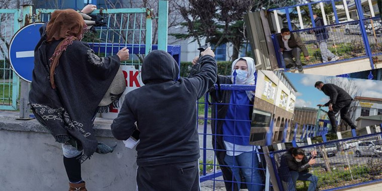 Onları hiçbir şey durduramadı... Vergi borcu ödemek için demir kapının üzerinden atladılar!