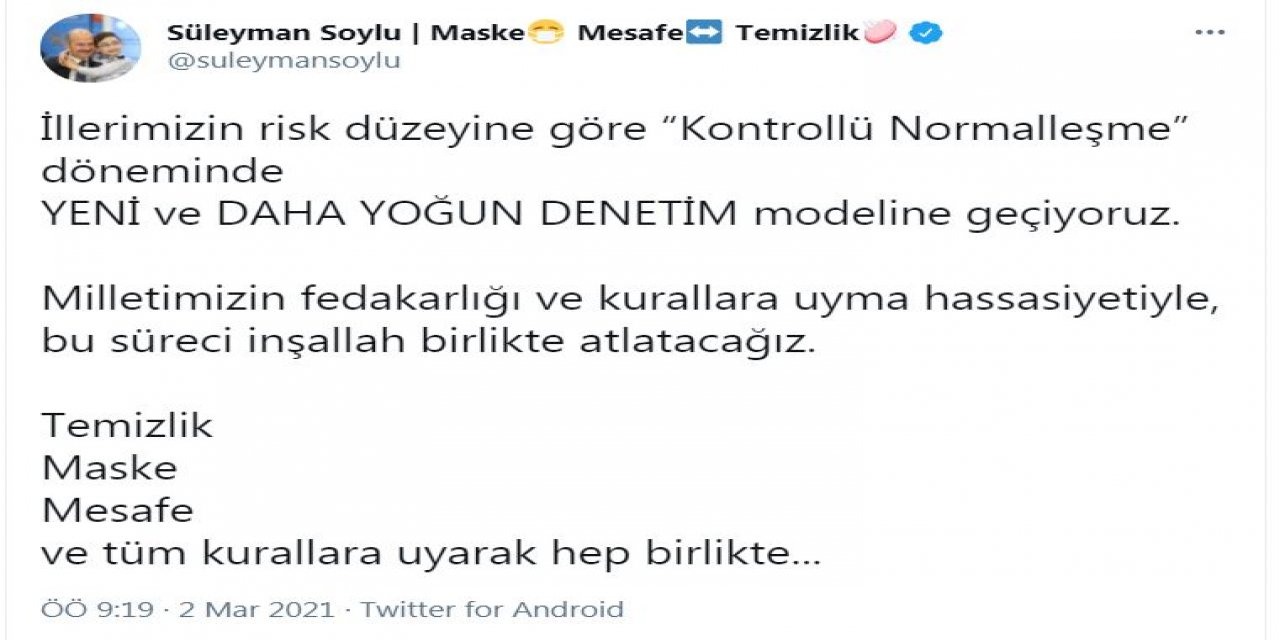 Bakan Soylu: Yeni ve daha yoğun denetim modeline geçiyoruz