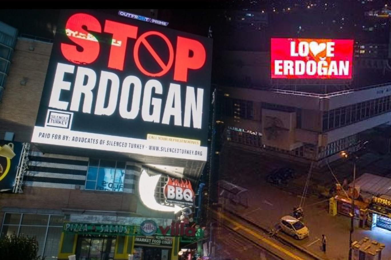 'Stop Erdoğan' ilanına karşılık, 'Love Erdoğan' görüntüsü