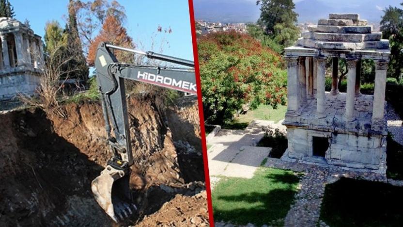 Restorasyon adı altında beton yığınına dönüşüyor! İki bin yıllık tarih bakın ne hale geldi