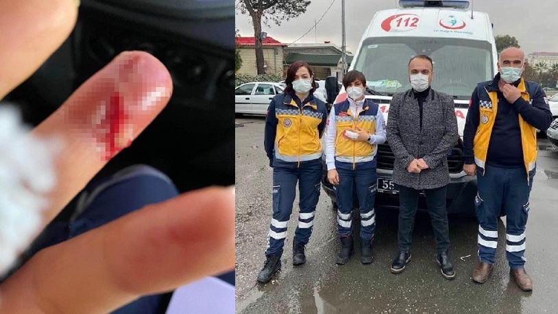 İhbarla eve gelen sağlık çalışanına saldırdı... Parmağını ısırıp parçaladı!