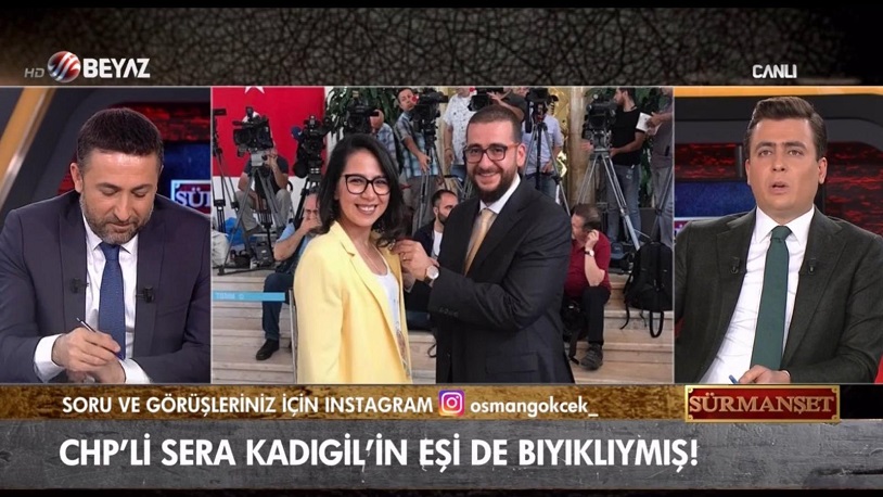 Beyaz TV gündeme alay konusu olarak oturdu... Sera Kadıgil'in eşi de bıyıklıymış!