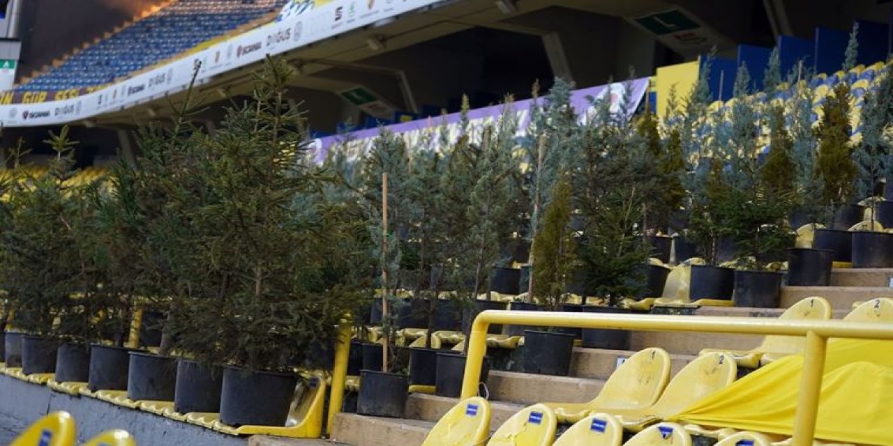 Tribünde taraftar yok fidan var&hellip; Kadıköy�de sağlık çalışanları için